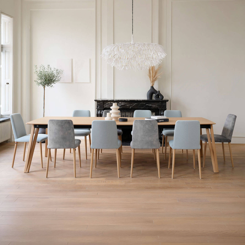 Rennes Mobitec® - Table en bois massif extensible pieds épingle