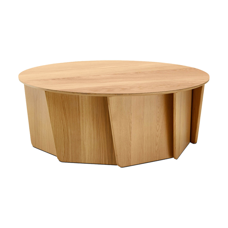 Volute - Table basse design ronde en bois 