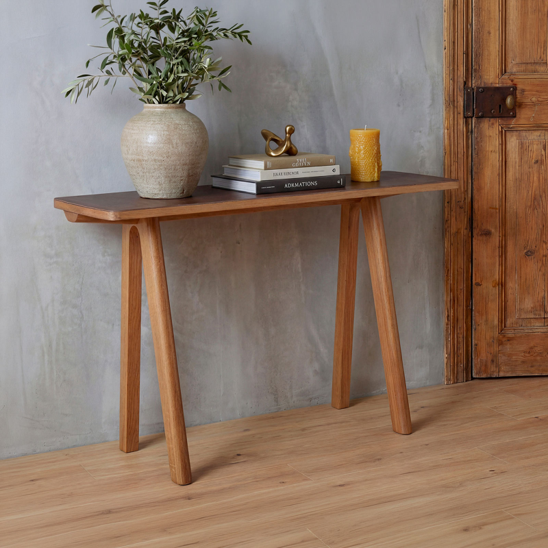 Chevron - Console design en céramique et bois massif
