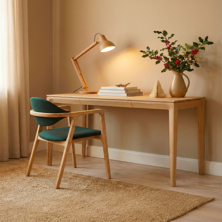 Eden - Fauteuil design en bois massif et tissu