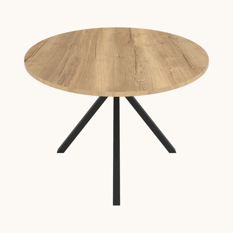 Onyx - Table ronde en stratifié avec pieds en métal moderne