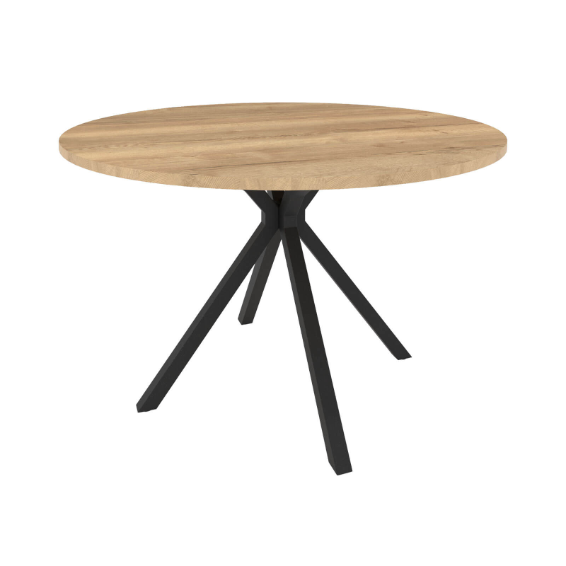 Onyx - Table ronde en stratifié avec pieds en métal moderne