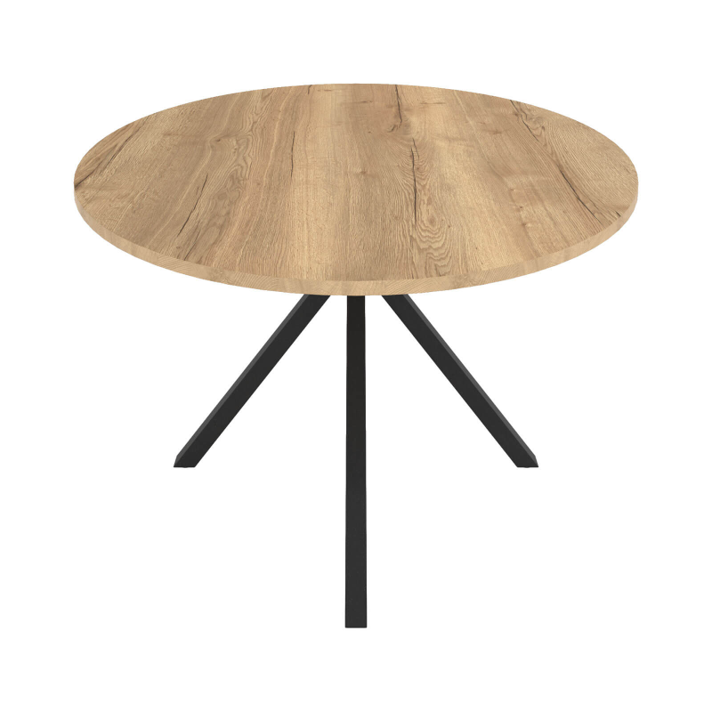 Onyx - Table ronde en stratifié avec pieds en métal moderne