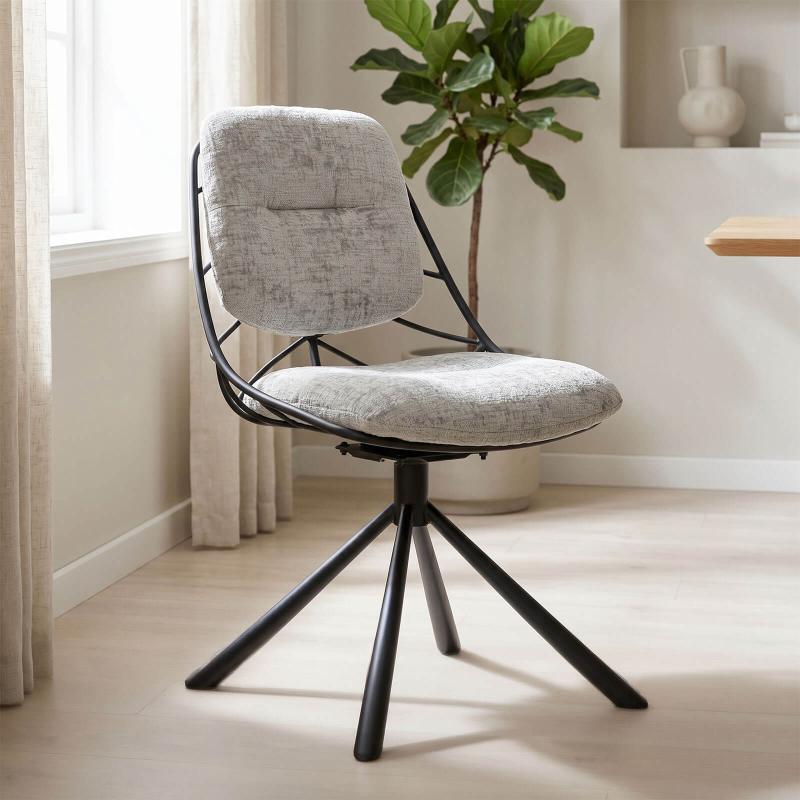 Pauline - Chaise design confortable pivotante en tissu