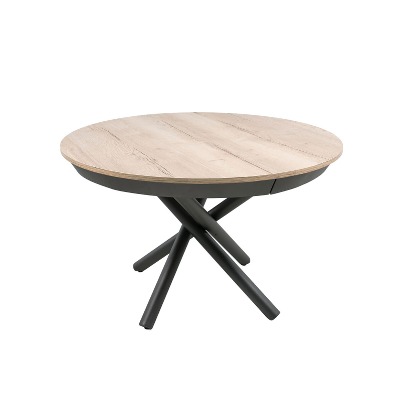 Fahrenheit - Table ronde extensible design en mélaminé et pied mikado