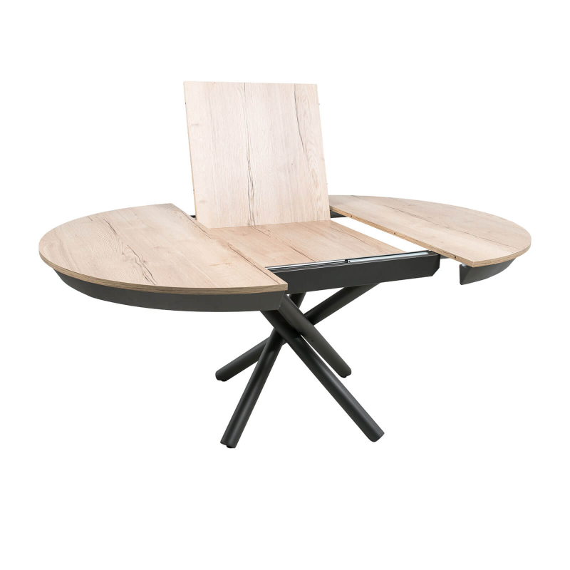 Fahrenheit - Table ronde extensible design en mélaminé et pied mikado