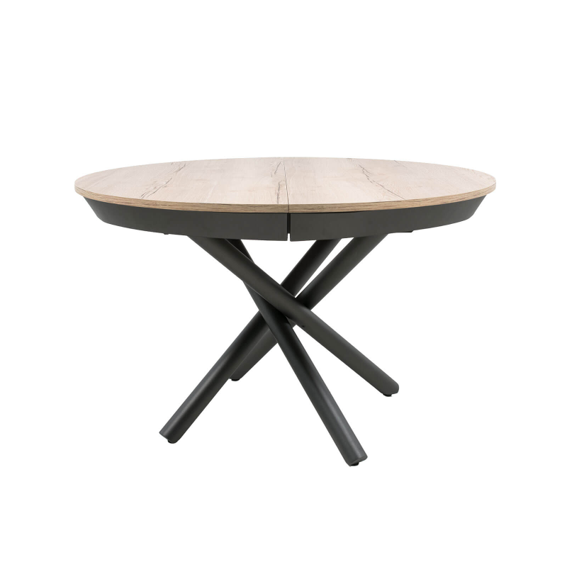 Fahrenheit - Table ronde extensible design en mélaminé et pied mikado