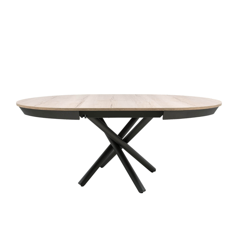 Fahrenheit - Table ronde extensible design en mélaminé et pied mikado