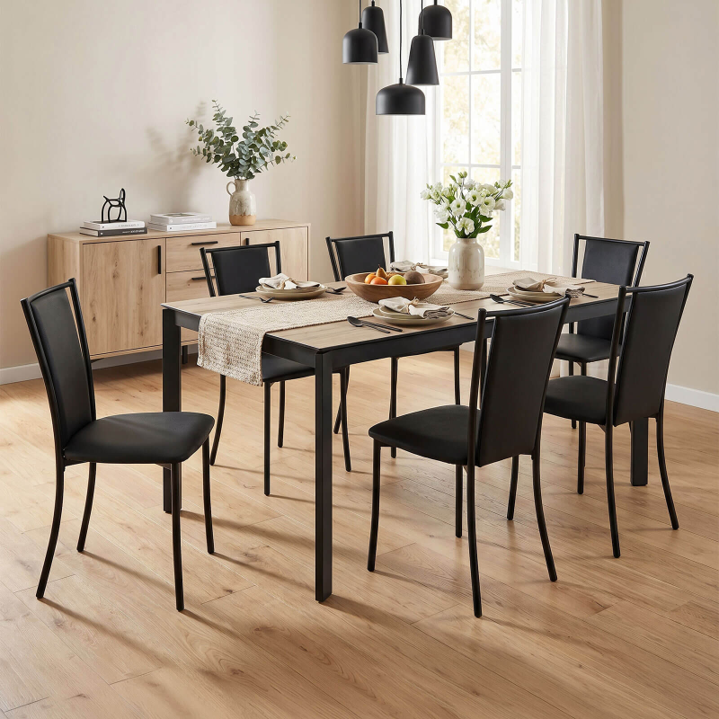 Reina - Chaise de cuisine contemporaine en métal et simili