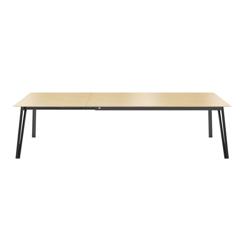 Brest Mobitec® - Table en bois massif extensible avec pieds en métal forme épingle