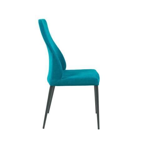 Mathilde - Chaise de salle à manger italienne moderne en tissu et métal