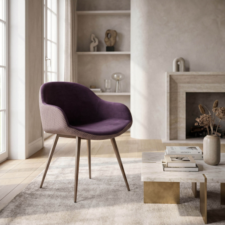 Sonny Midj® - Fauteuil design bicolore en tissu et métal laqué