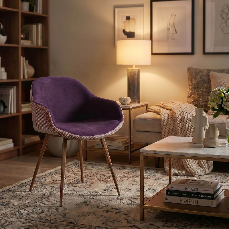 Sonny Midj® - Fauteuil design bicolore en tissu et métal laqué