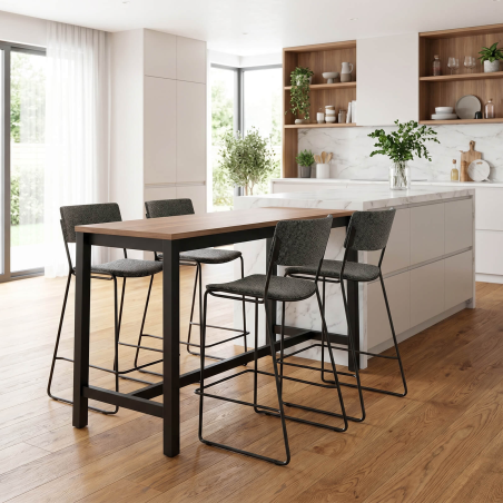 Vienna Bar 90 - Table haute de cuisine hauteur 90 cm en stratifié et métal