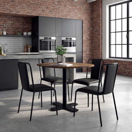 Spinner - Table ronde pour cuisine en stratifié avec pied central