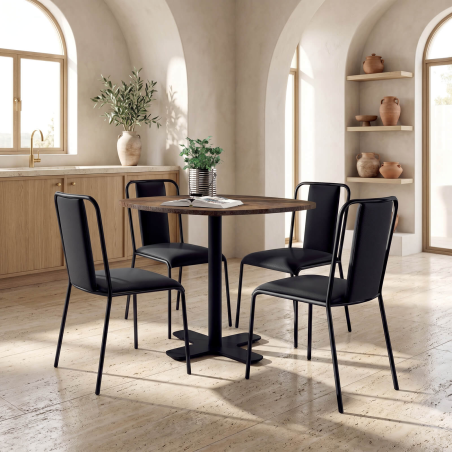 Spinner - Table ronde pour cuisine en stratifié avec pied central