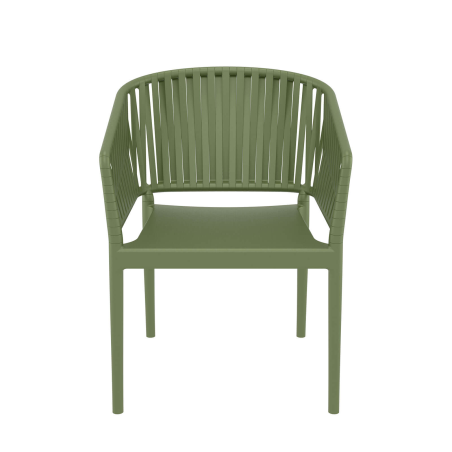 Portofino - Fauteuil de jardin empilable imitation corde tressée