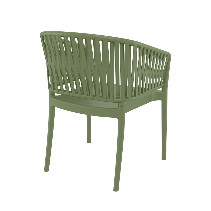 Portofino - Fauteuil de jardin empilable imitation corde tressée