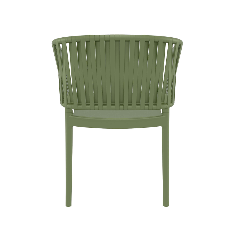 Portofino - Fauteuil de jardin empilable imitation corde tressée