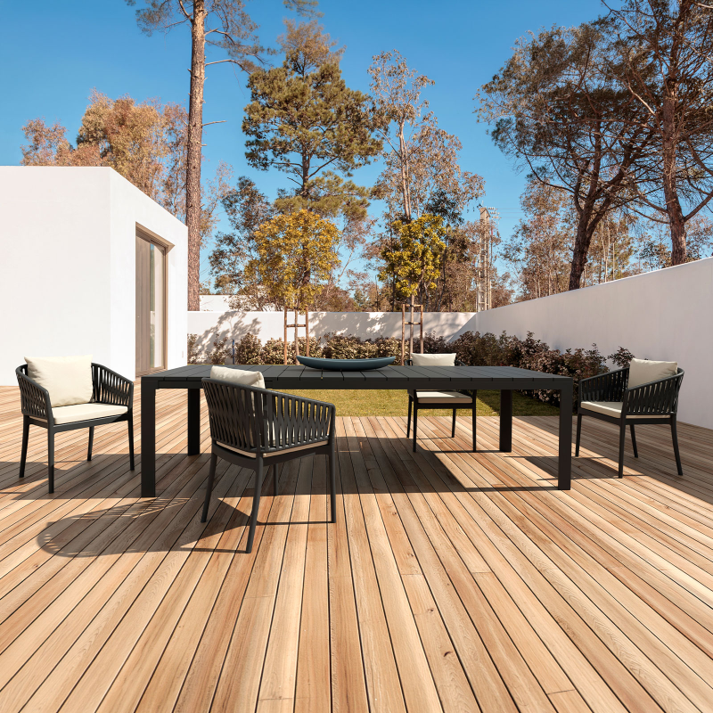 Portofino - Fauteuil de jardin empilable imitation corde tressée