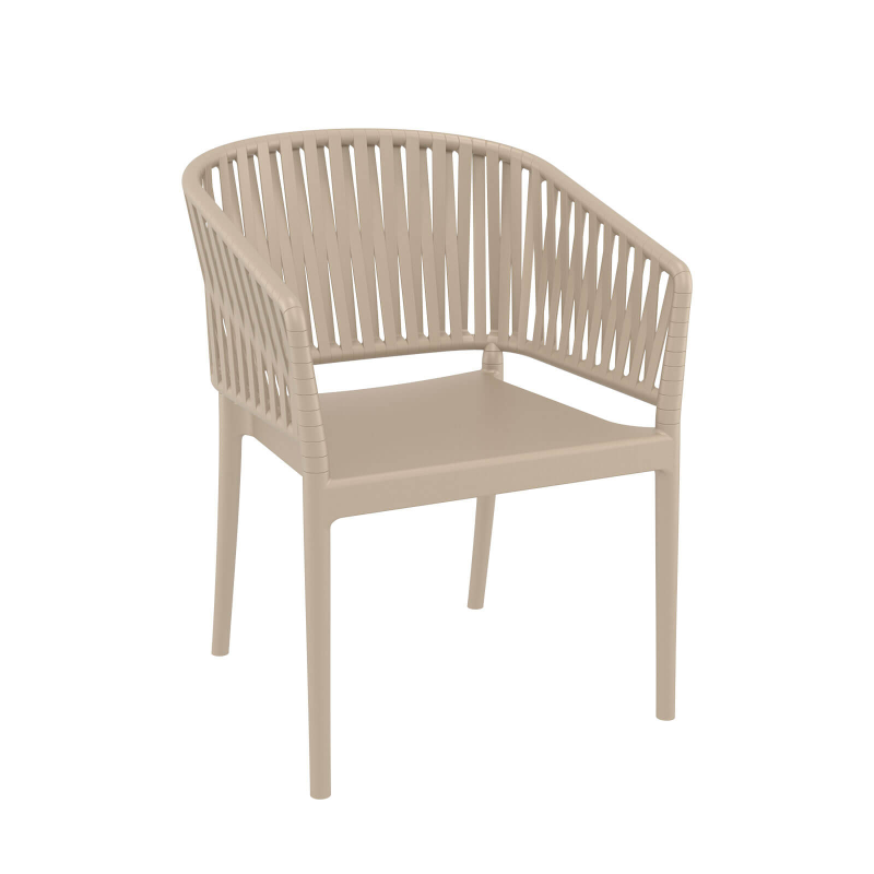 Portofino - Fauteuil en polypropylène empilable imitation corde tressée