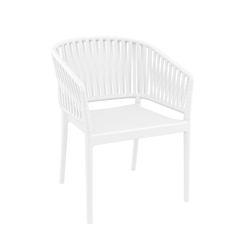 Portofino - Fauteuil en polypropylène empilable imitation corde tressée