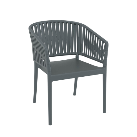 Portofino - Fauteuil en polypropylène empilable imitation corde tressée