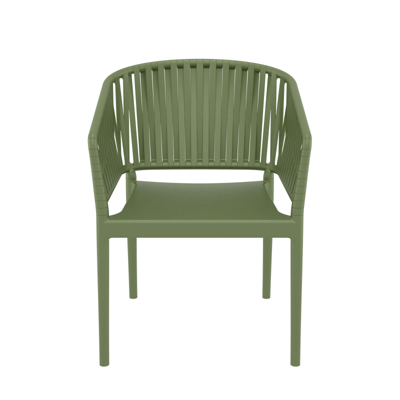 Portofino - Fauteuil en polypropylène empilable imitation corde tressée
