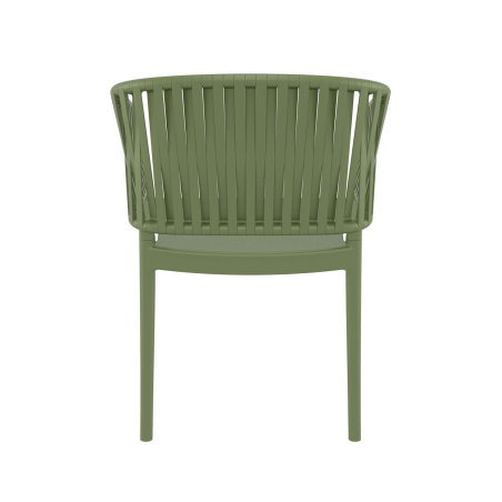 Portofino - Fauteuil en polypropylène empilable imitation corde tressée