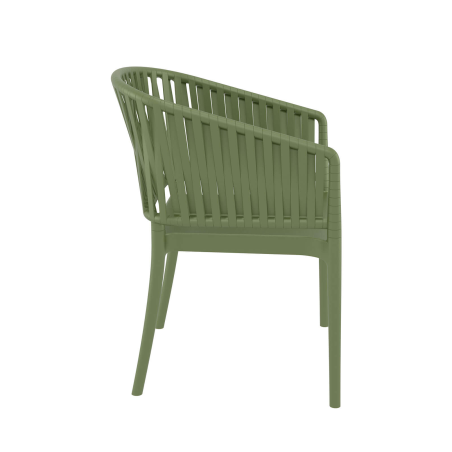 Portofino - Fauteuil en polypropylène empilable imitation corde tressée