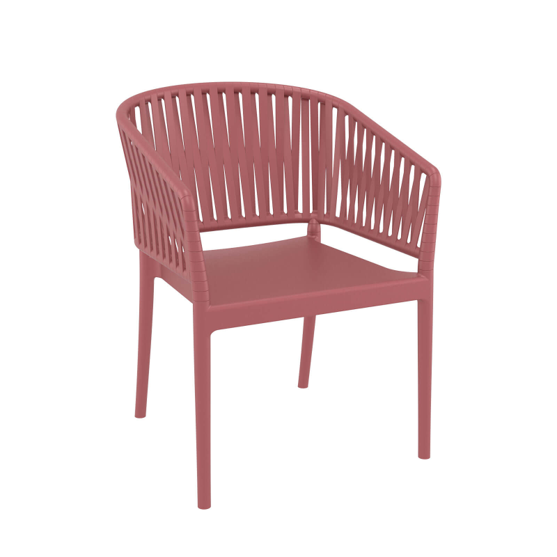 Portofino - Fauteuil en polypropylène empilable imitation corde tressée