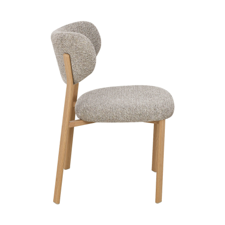 Chaise en tissu gris avec pieds en métal effet bois Amy