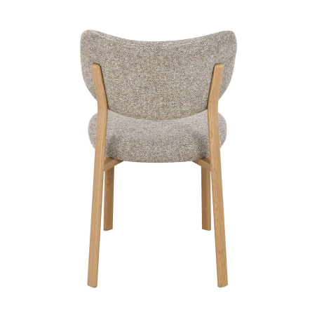 Chaise en tissu gris avec pieds en métal effet bois Amy