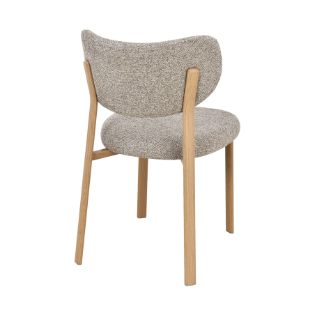 Chaise en tissu gris avec pieds en métal effet bois Amy