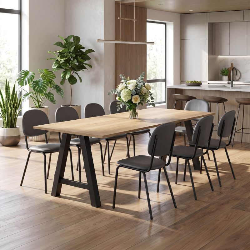 Alegro XL - Grande table rectangulaire avec pieds en forme de tréteau