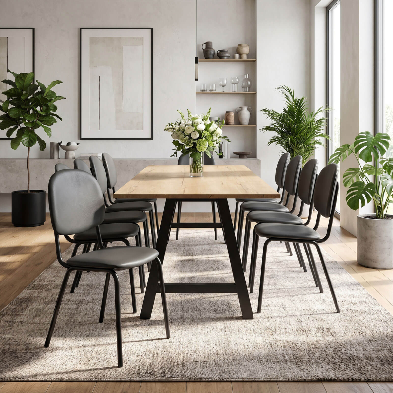 Alegro XL - Grande table rectangulaire avec pieds en forme de tréteau