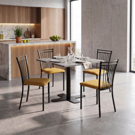Viva - Chaise contemporaine en métal et en tissu fabriquée en Belgique