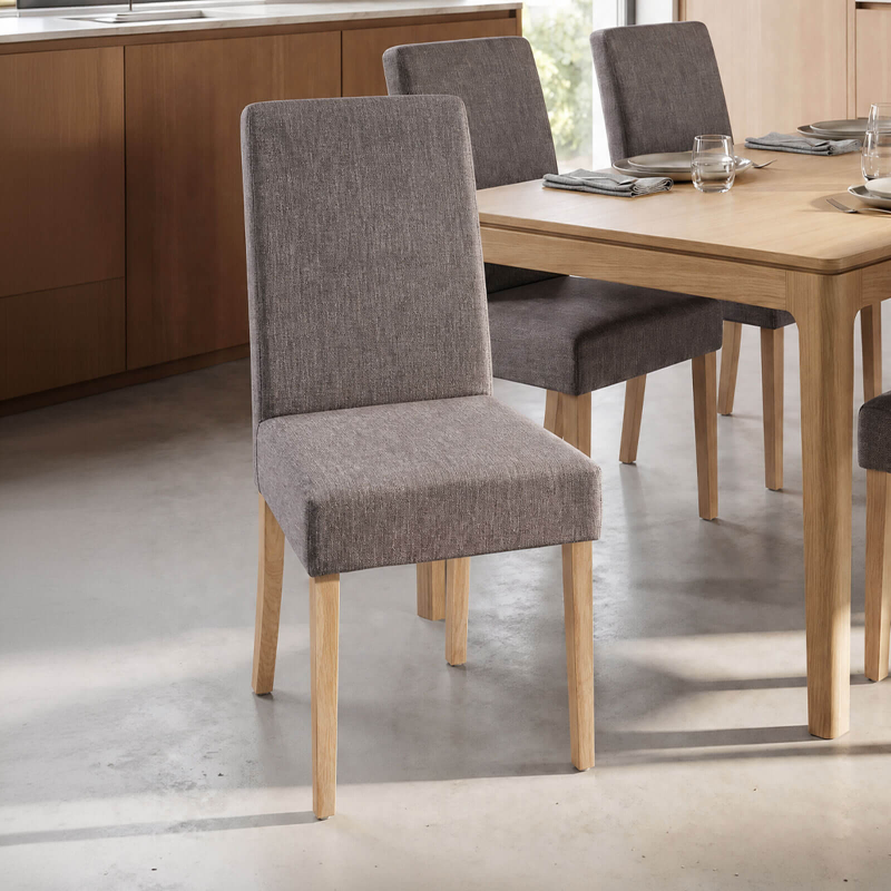 Gaby Mobitec® - Chaise de salle à manger en tissu et bois massif