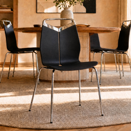 Gripp - Chaise design coque polypropylène pieds en métal