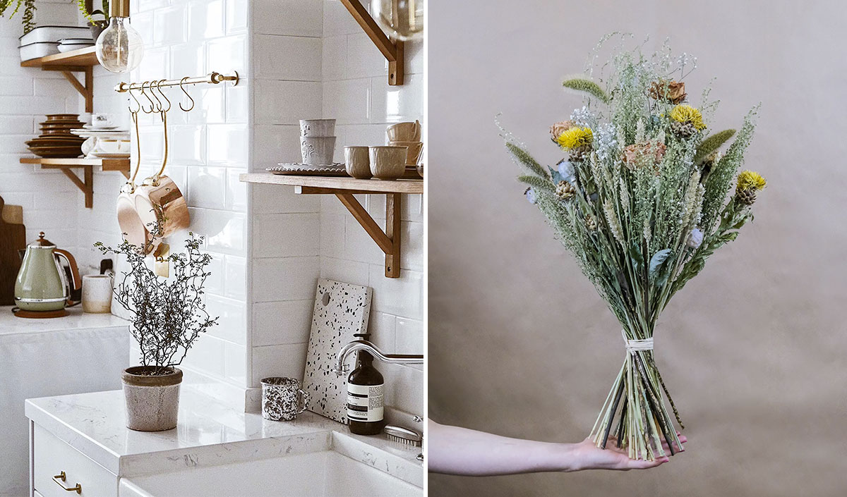 Déco fleurs séchées tendance : style campagne chic