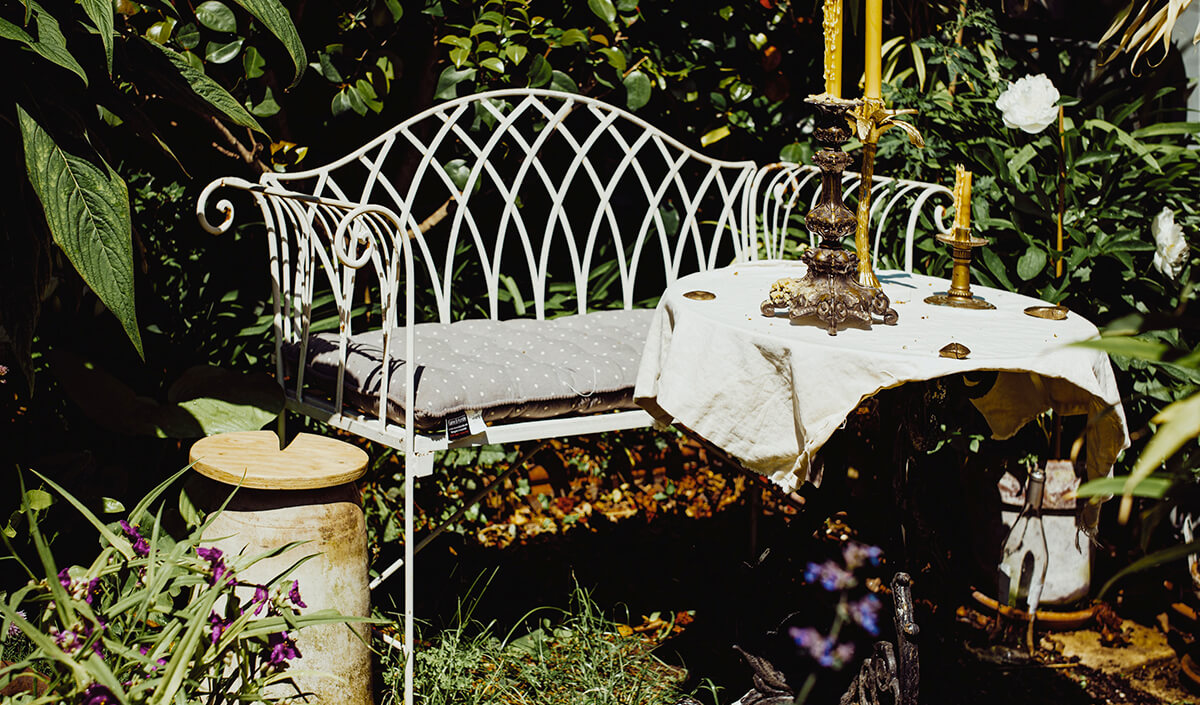 Mobilier d'extérieur en fer forgé pour un jardin original