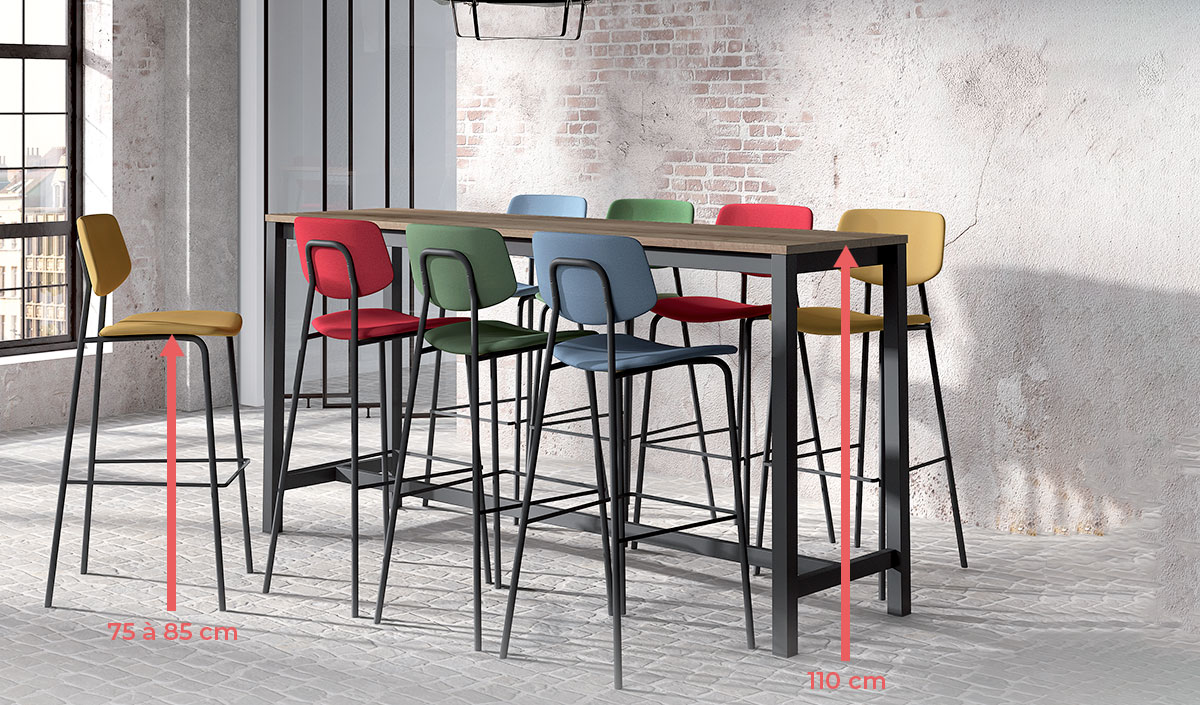 Table de Bar avec 4 Chaises Hautes