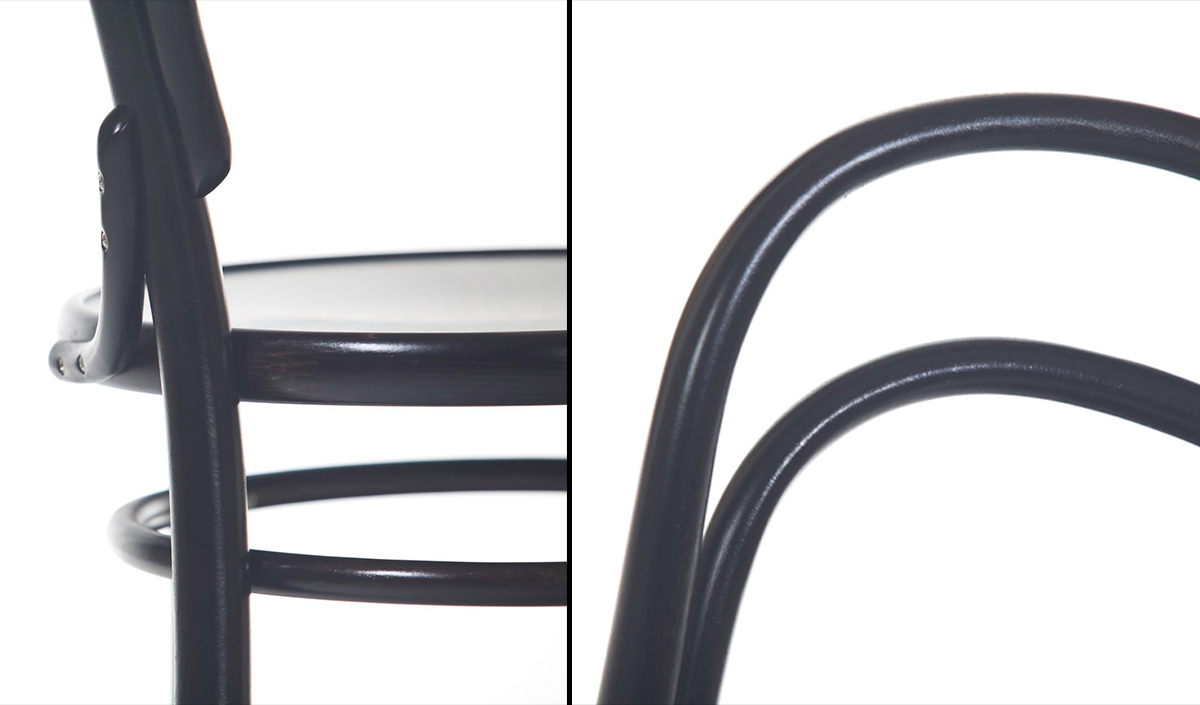 Assise et dossier courbés de la chaise bistrot Thonet