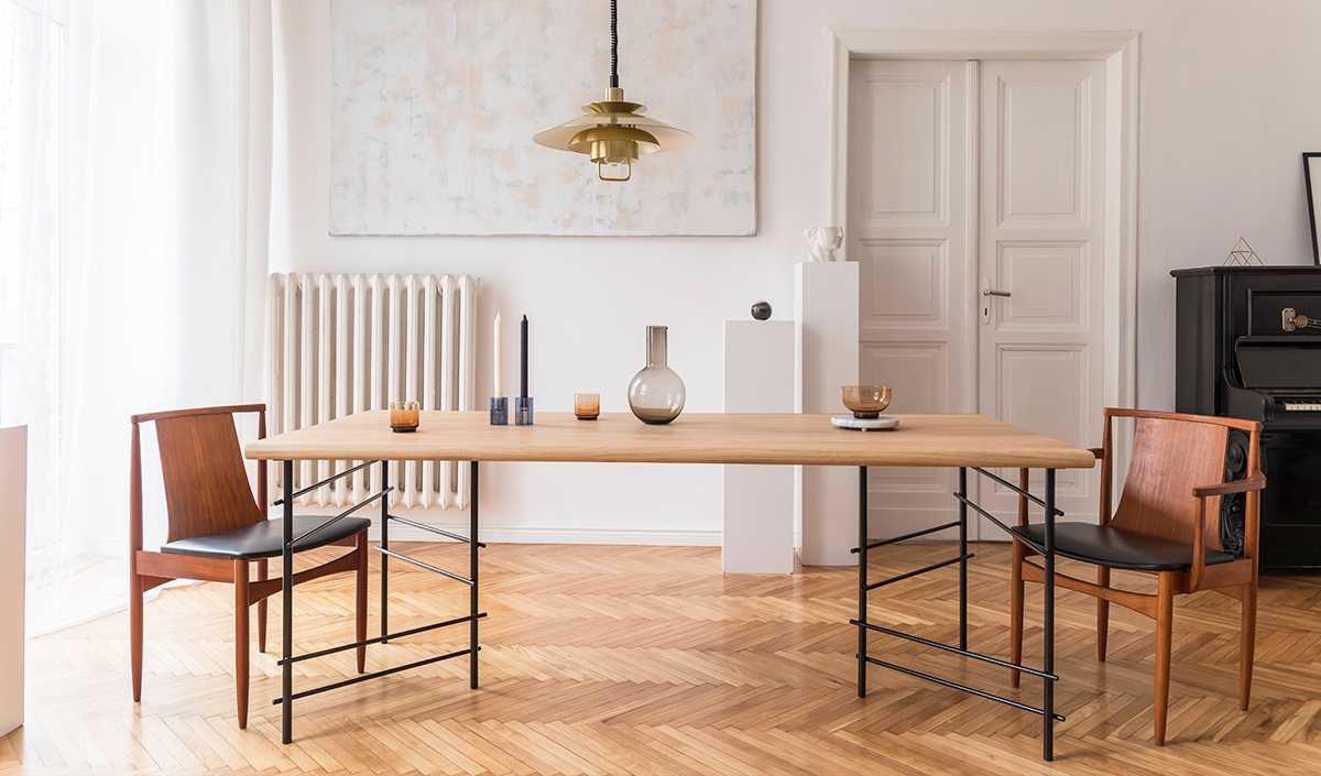 Table de salle à manger rectangulaire en bois