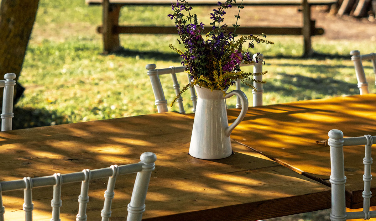 Table de jardin champêtre