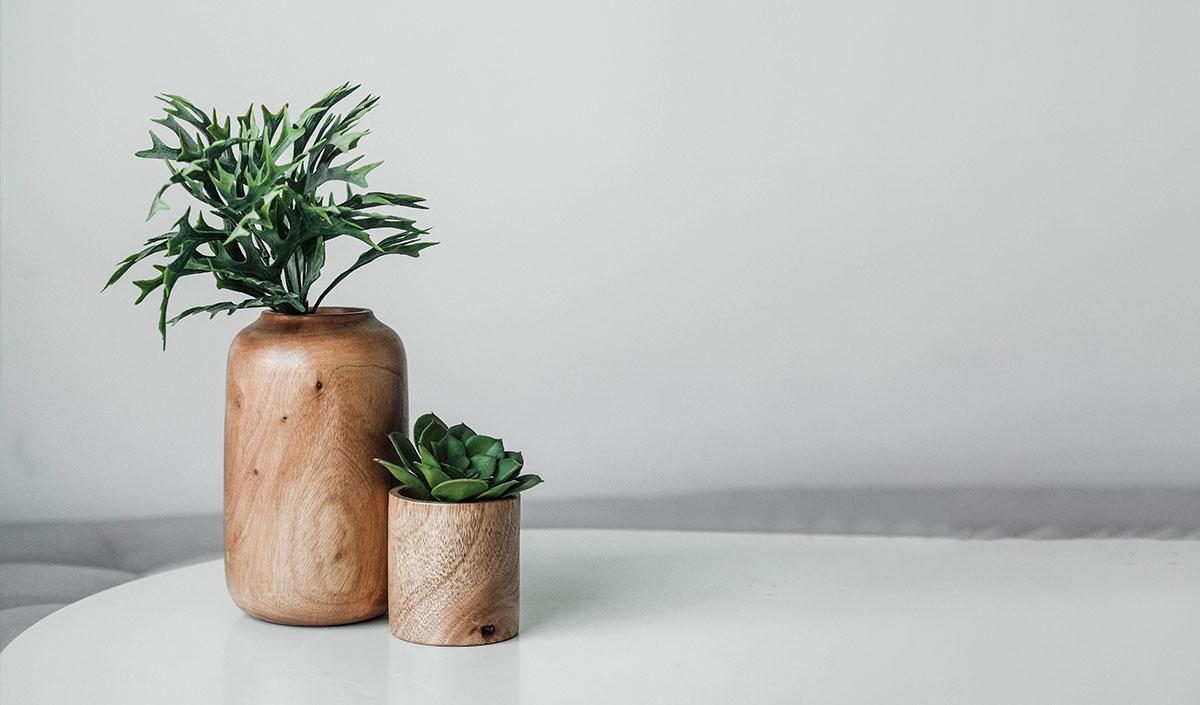 Vase déco en bois 