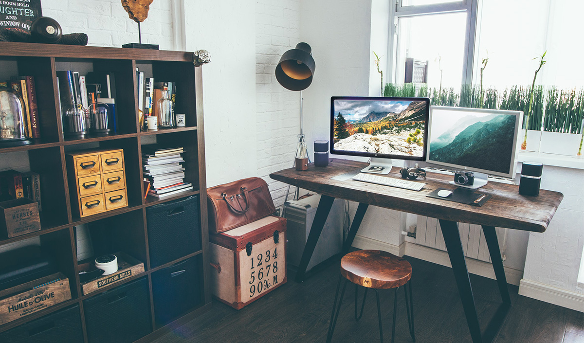 Bureau design industriel vintage pour un espace de travail agréable