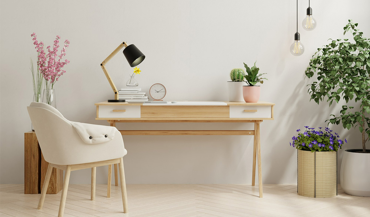 Bureau de style cocooning et cosy