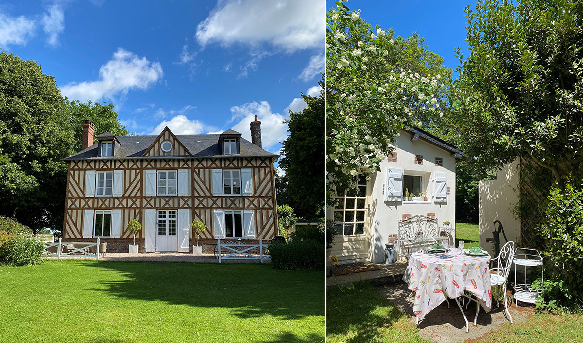 Maison traditionnelle normande avec colombages