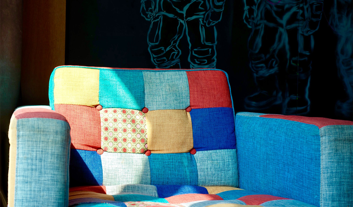 Fauteuil en patchwork